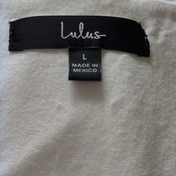 Lulus white long sleeves v cleavage bodysuit Sz L French cut - Picture 4 of 7